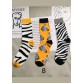 Women Jacquard Paitings Cotton Mid Calf Socks