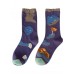 DIY retro Print Illustration Cotton Crew Socks