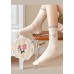 Fashion Embroidery Jacquard Cotton Mid Calf Socks