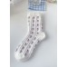 Elegant Floral Jacquard Cotton Mid Calf Socks