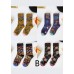 DIY retro Print Illustration Cotton Crew Socks